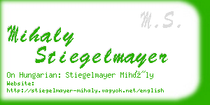 mihaly stiegelmayer business card